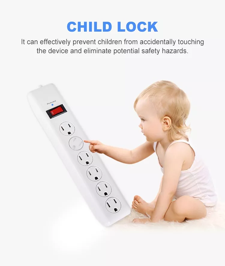 4FT US Power Strip with Surge Protector and Overload Protection